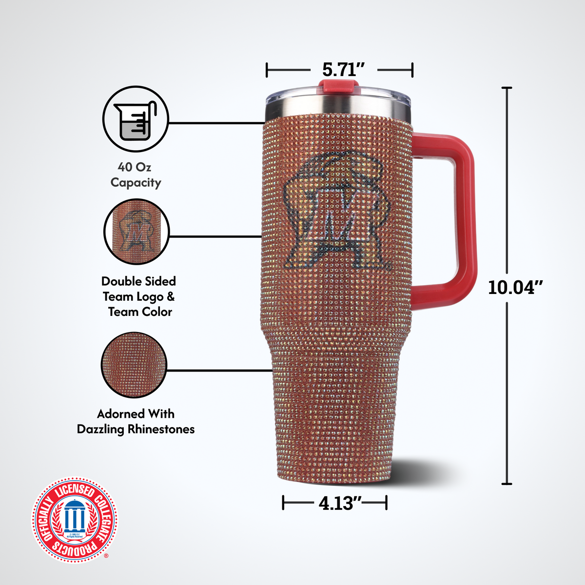40oz TC Bling Game Tumbler w/ Vintage logo I |  University Of Maryland, College Park