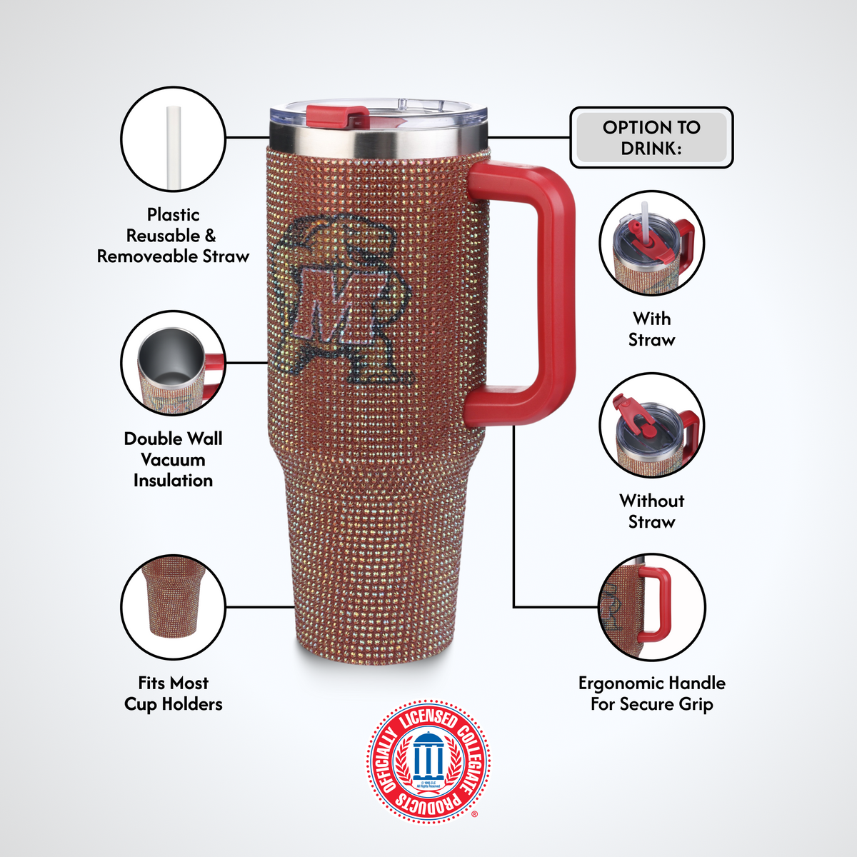 40oz TC Bling Game Tumbler w/ Vintage logo I |  University Of Maryland, College Park
