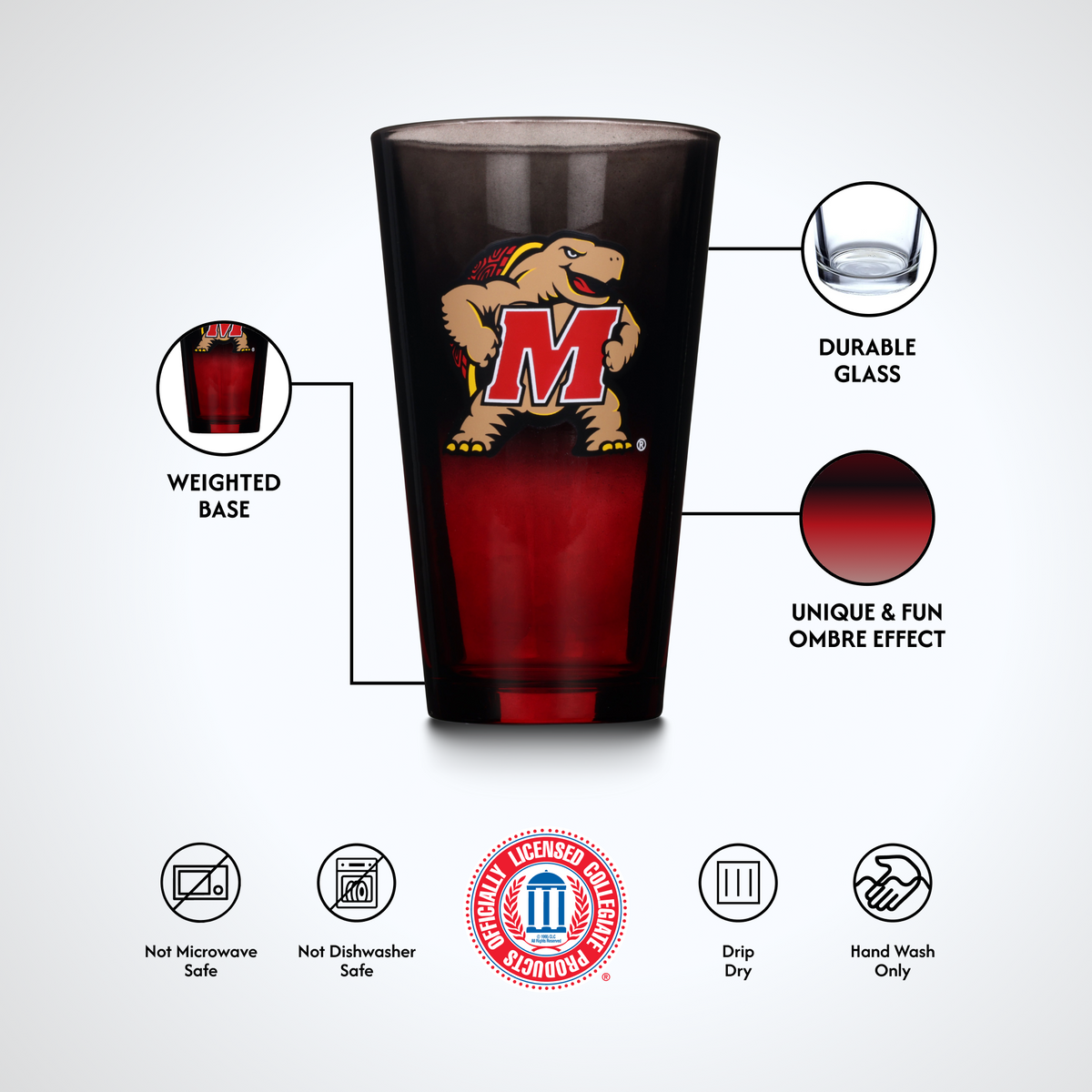 2-Pack Ombre Pint Glasses I |  University Of Maryland, College Park