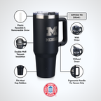 40oz Black Tumbler Lazer Engraved I |  University Of Michigan