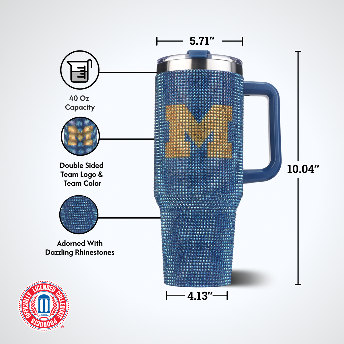 40oz TC Bling Game Tumbler w/ Vintage logo I |  University Of Michigan