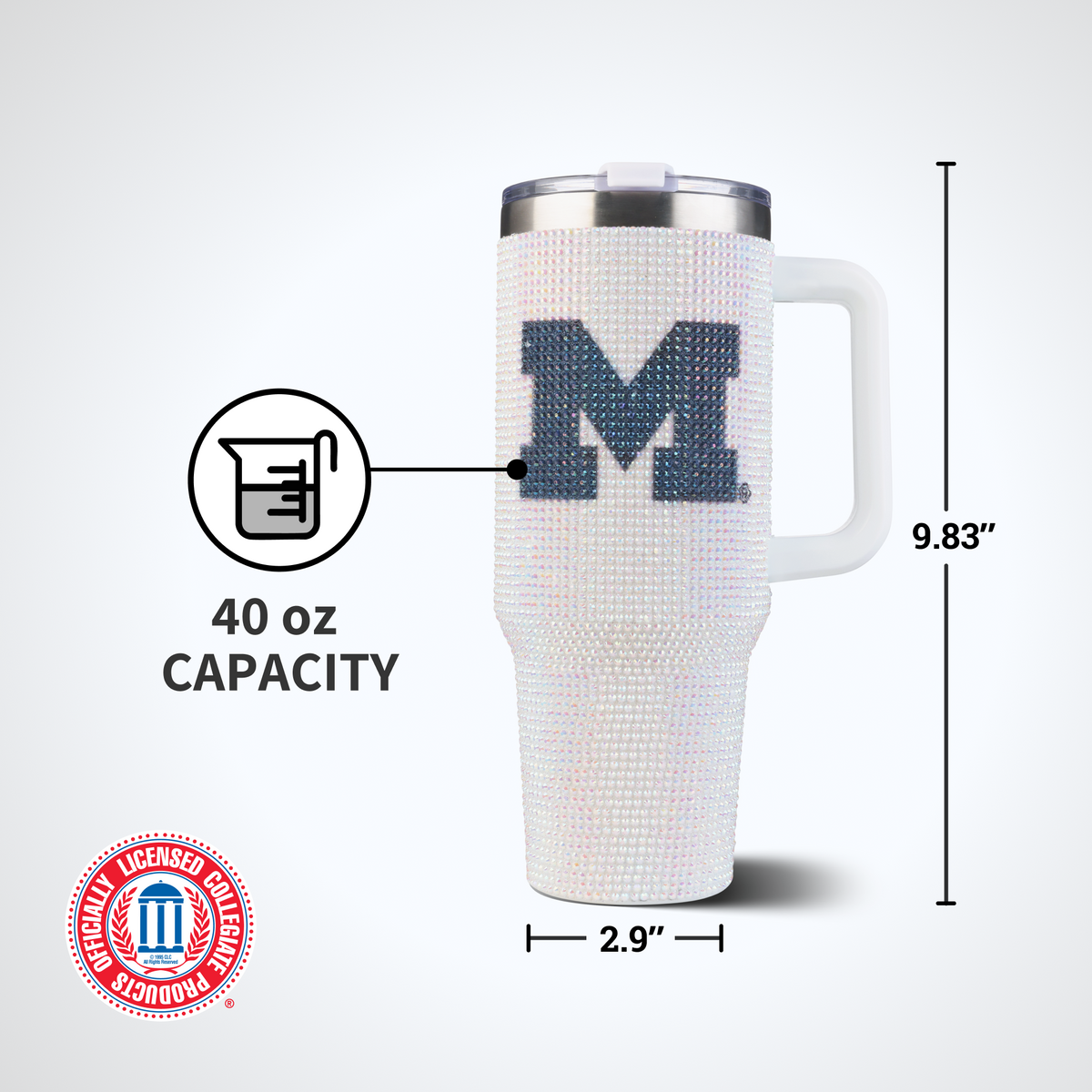 40oz Bling Colossal Tumbler | University of Michigan
