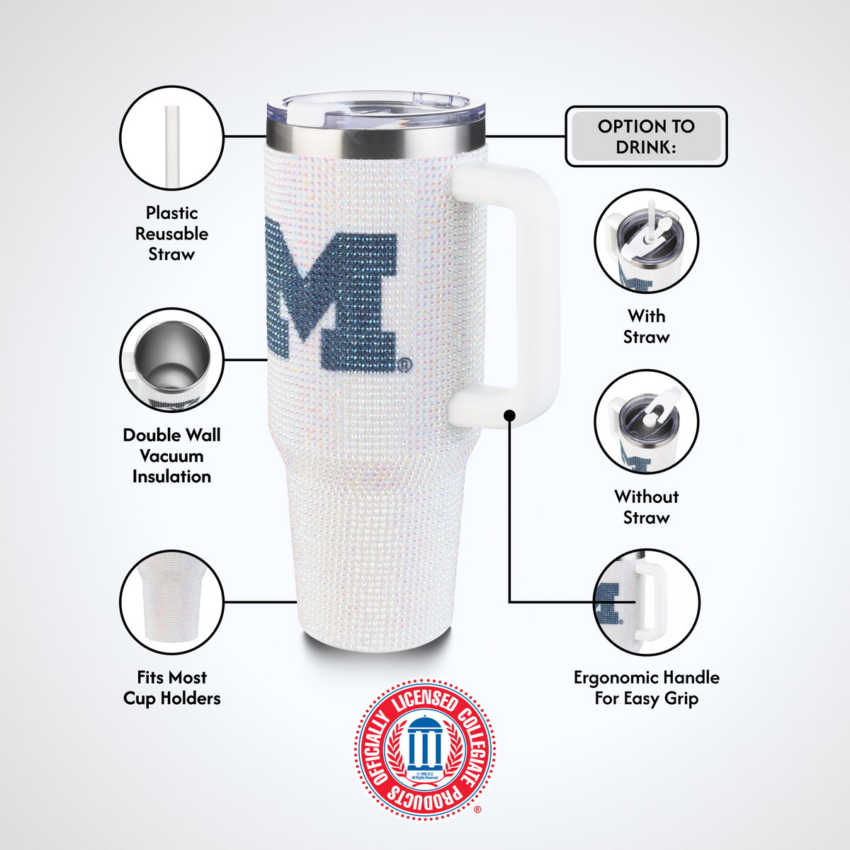 40oz Bling Colossal Tumbler | University of Michigan