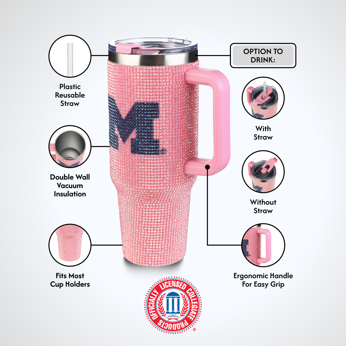 40oz Pink Bing Tumbler I |  University Of Michigan