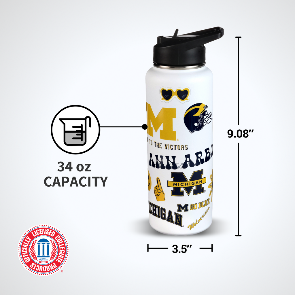 34oz Team Spirit Water Bottle I |  University Of Michigan