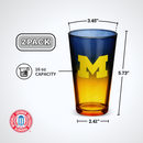 2-Pack Ombre Pint Glasses I |  University Of Michigan