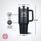 40oz Black Tumbler Lazer Engraved I |  University Of Minnesota