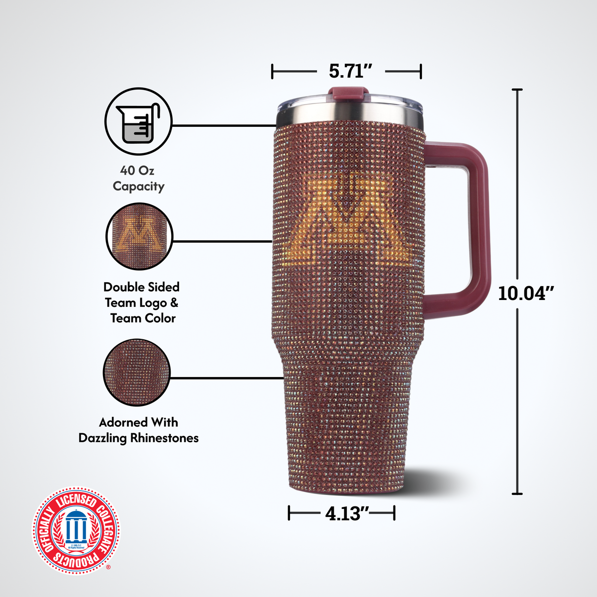40oz TC Bling Game Tumbler w/ Vintage logo I |  University Of Minnesota