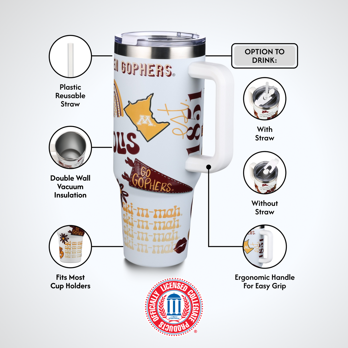 40oz Team Spirit Tumblers I |  University Of Minnesota