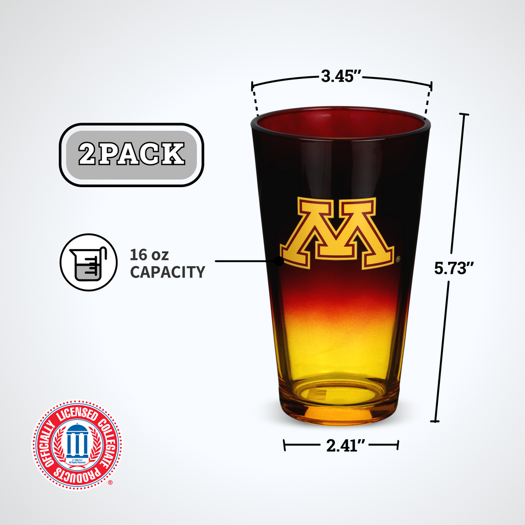 2-Pack Ombre Pint Glasses I |  University Of Minnesota