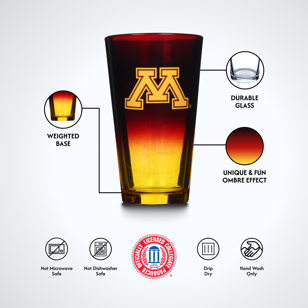 2-Pack Ombre Pint Glasses I |  University Of Minnesota