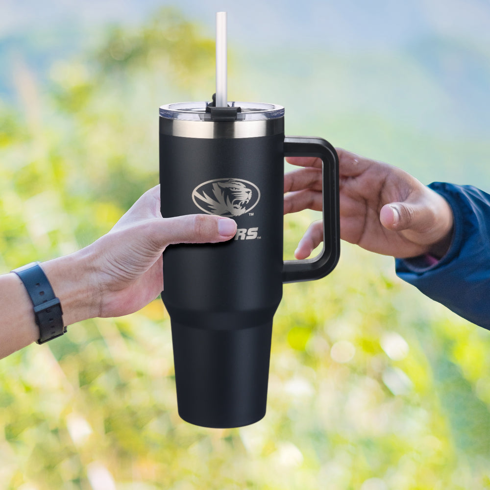 40oz Black Tumbler Lazer Engraved I |  University Of Missouri