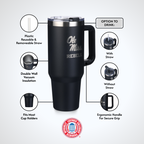 40oz Black Tumbler Lazer Engraved I |  University Of Mississippi