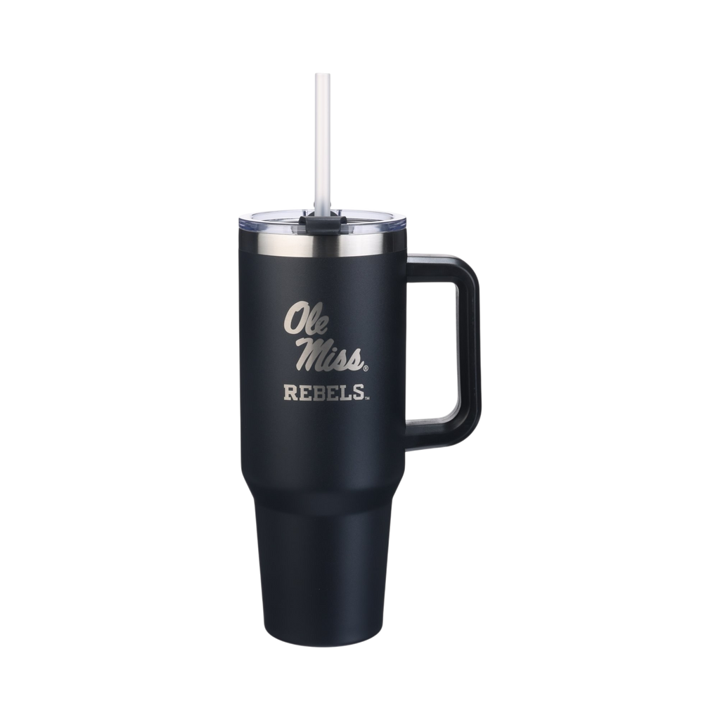40oz Black Tumbler Lazer Engraved I |  University Of Mississippi