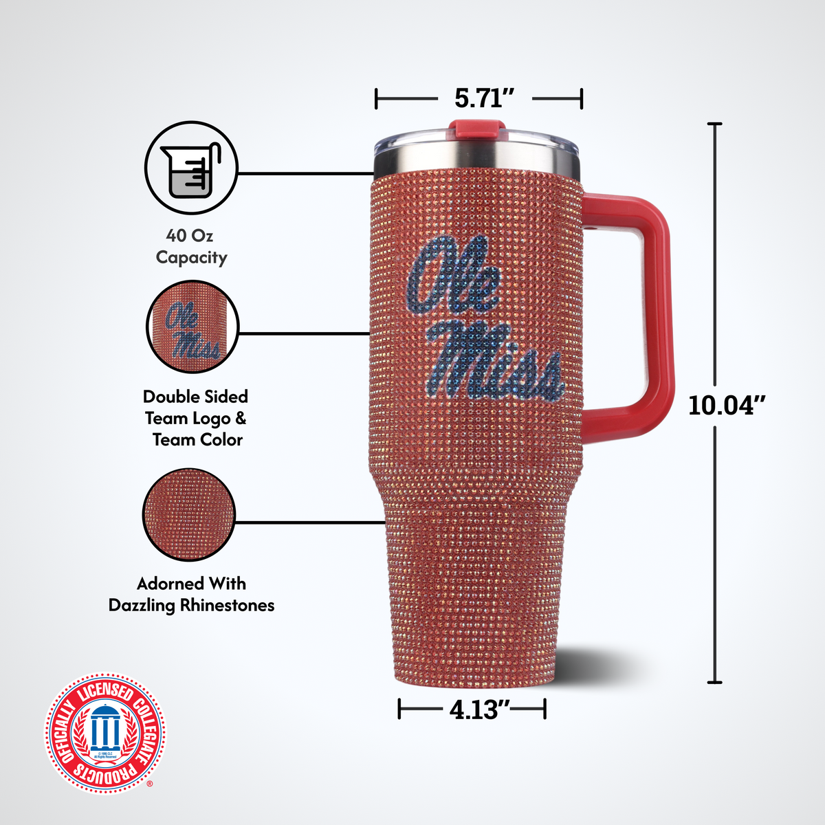 40oz TC Bling Game Tumbler w/ Vintage logo I |  University Of Mississippi