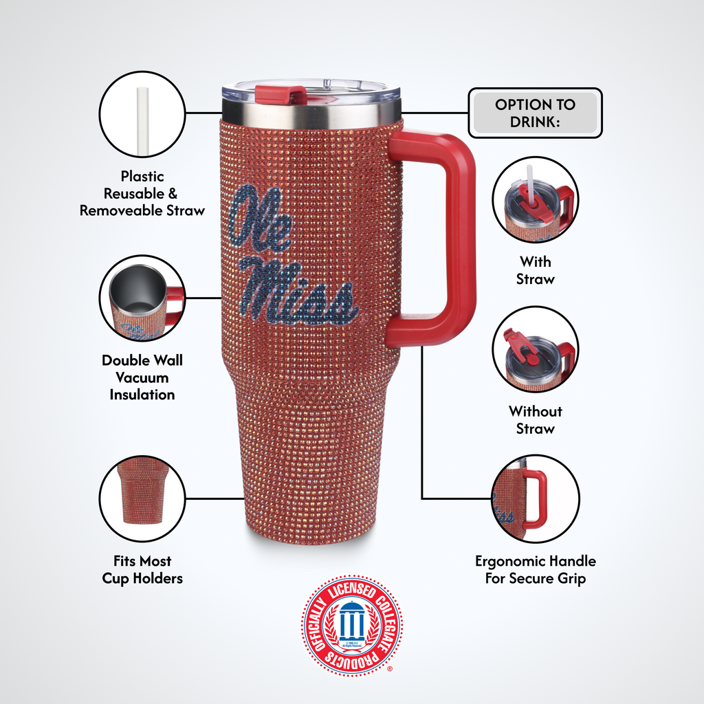 40oz TC Bling Game Tumbler w/ Vintage logo I |  University Of Mississippi