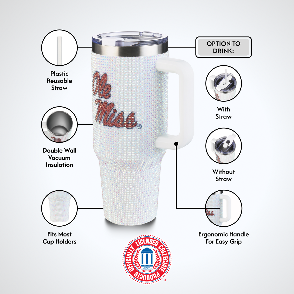 40oz Bling Colossal Tumbler | Ole Miss