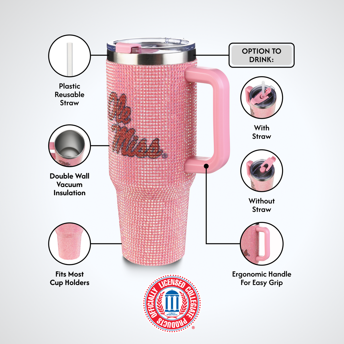 40oz Pink Bing Tumbler I |  University Of Mississippi