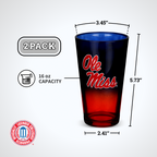2-Pack Ombre Pint Glasses I |  University Of Mississippi