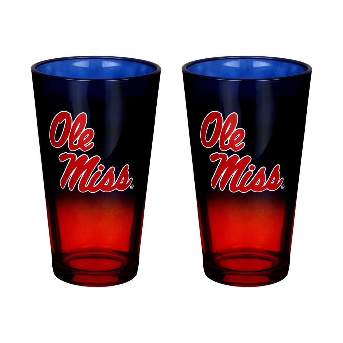 2-Pack Ombre Pint Glasses I |  University Of Mississippi