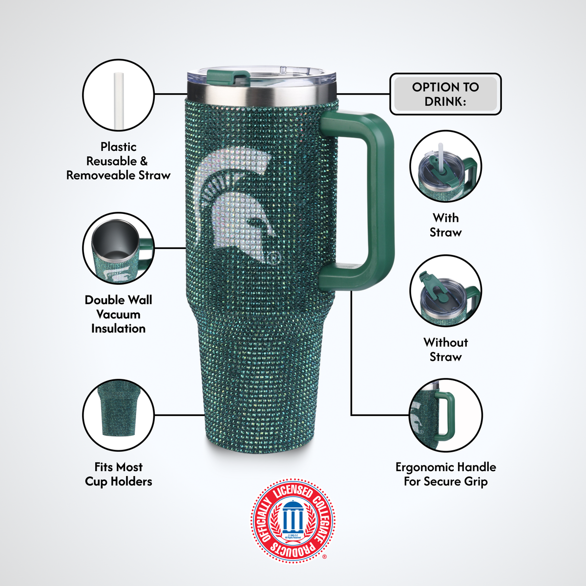 40oz TC Bling Game Tumbler w/ Vintage logo I |  Michigan State University
