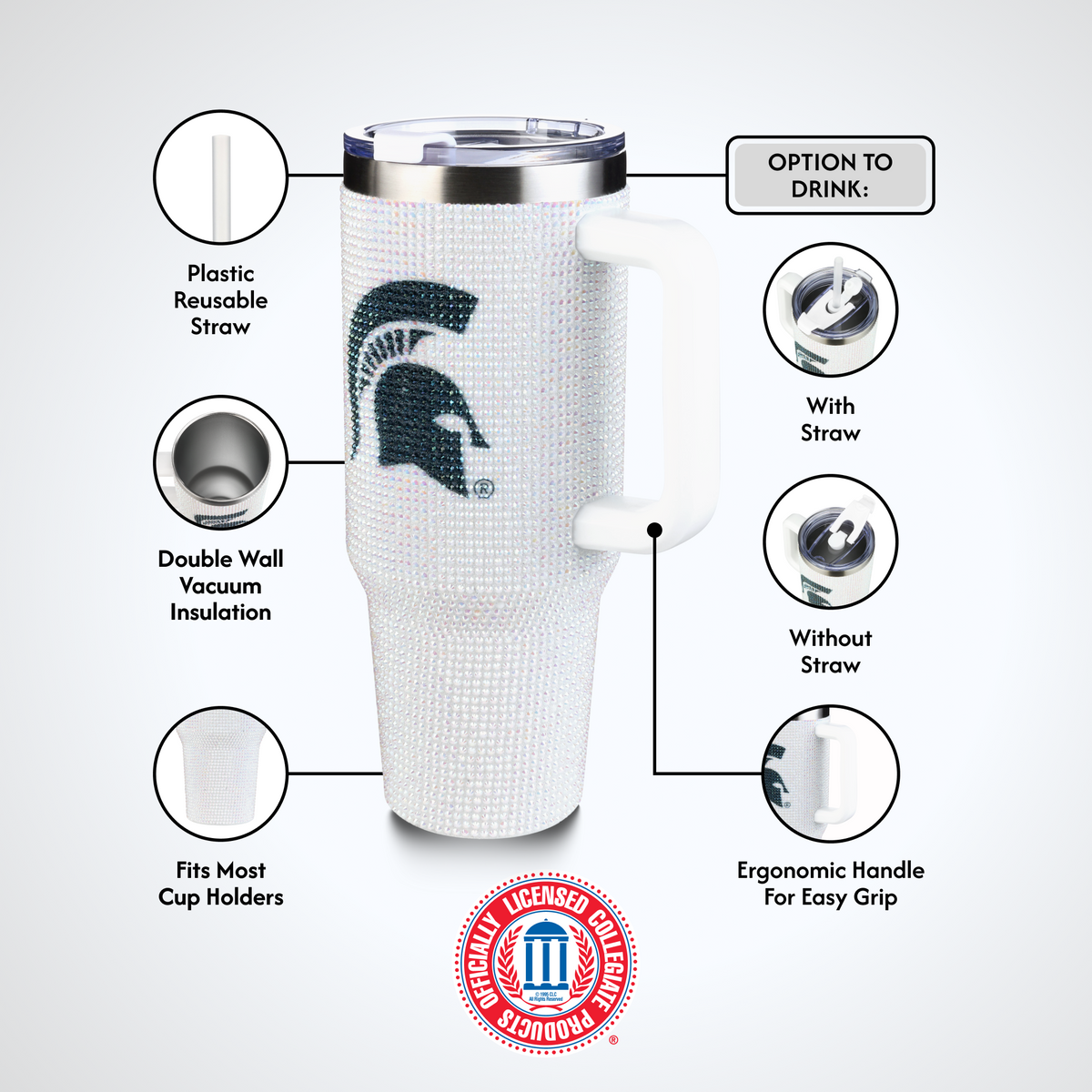 40oz Bling Colossal Tumbler | Michigan State University