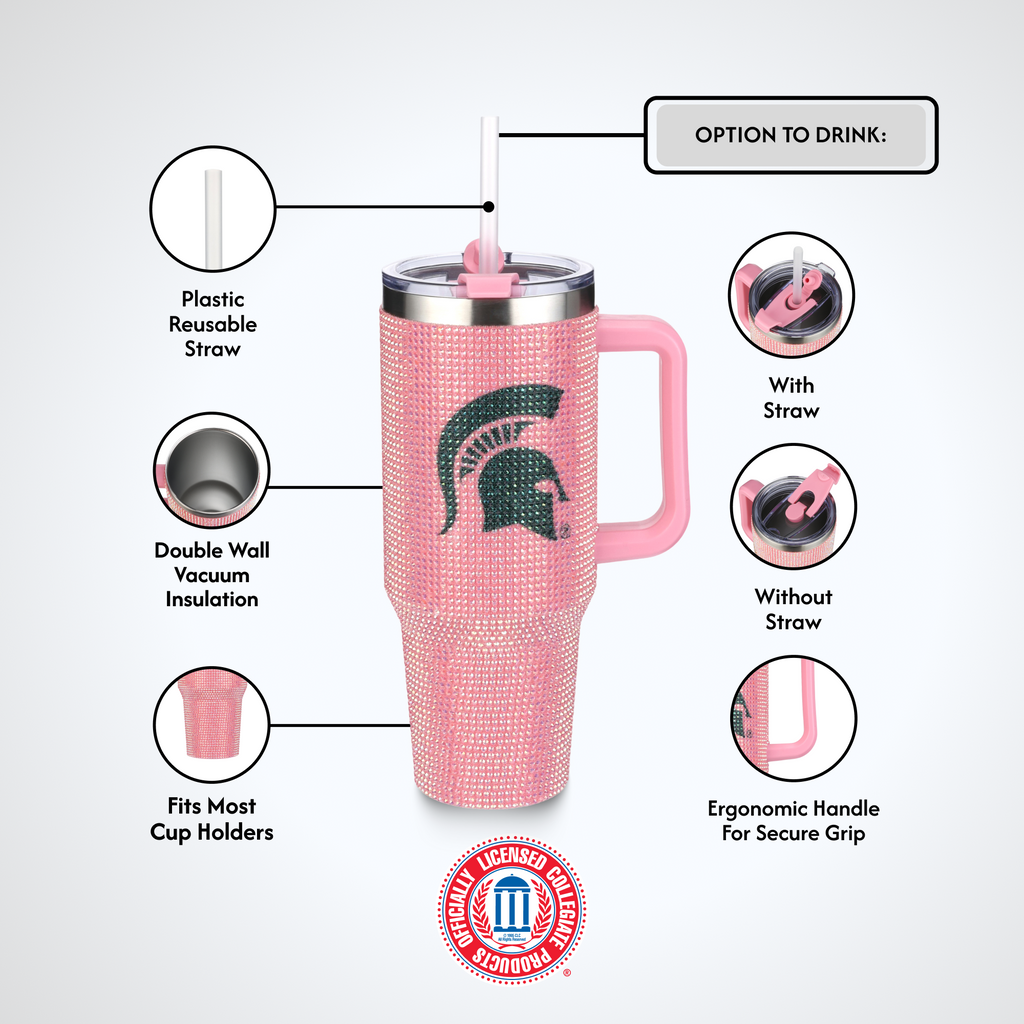 40oz Pink Bing Tumbler I |  Michigan State University