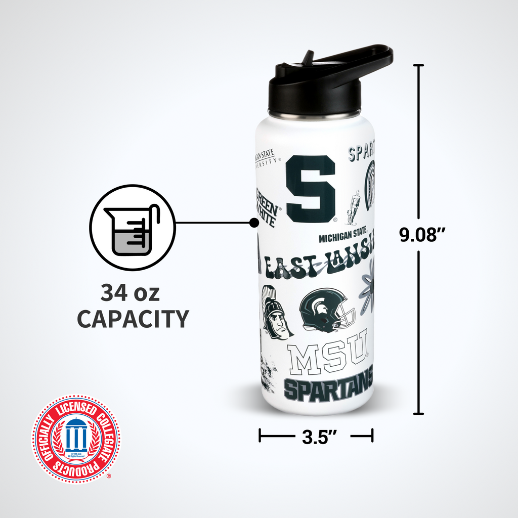 34oz Team Spirit Water Bottle I |  Michigan State University