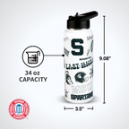 34oz Team Spirit Water Bottle I |  Michigan State University