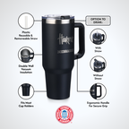 40oz Black Tumbler Lazer Engraved I |  University Of Nebraska, Lincoln
