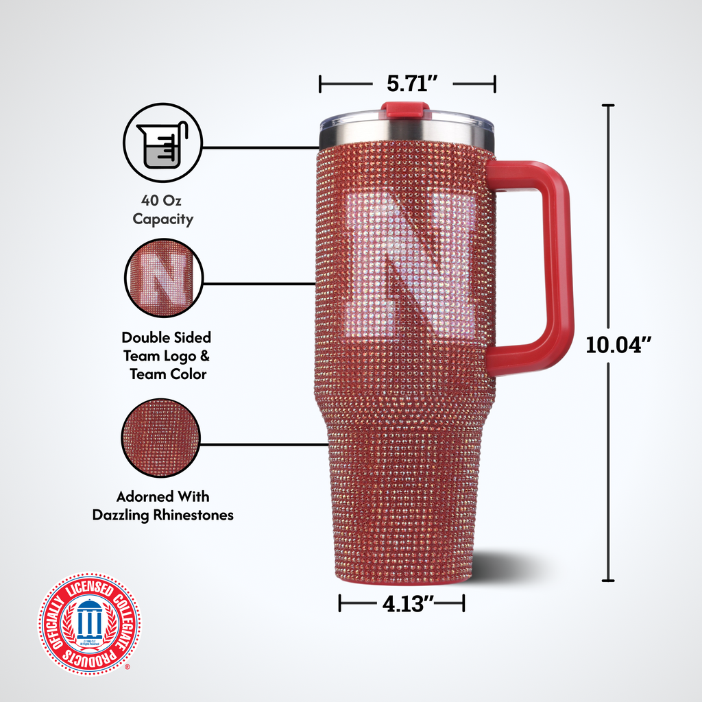 40oz TC Bling Game Tumbler w/ Vintage logo I |  University Of Nebraska, Lincoln
