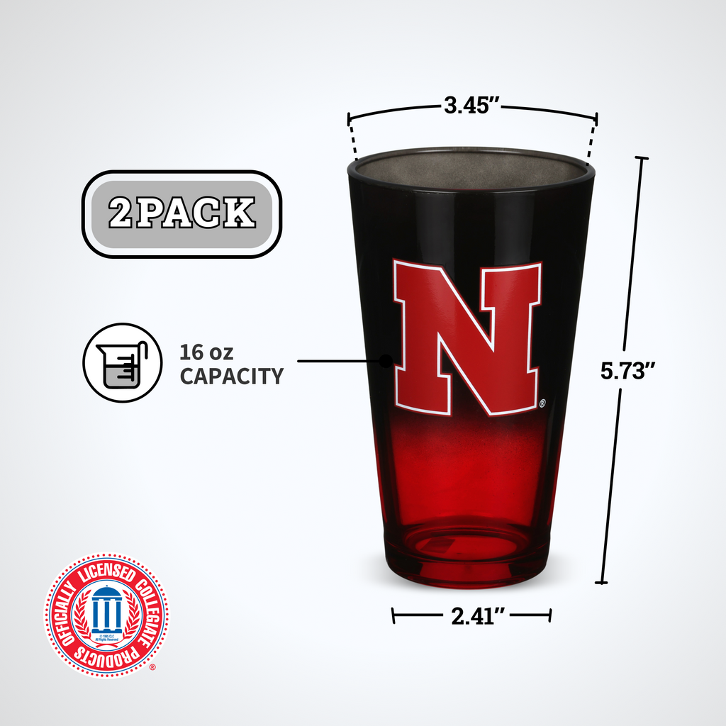 2-Pack Ombre Pint Glasses I |  University Of Nebraska, Lincoln