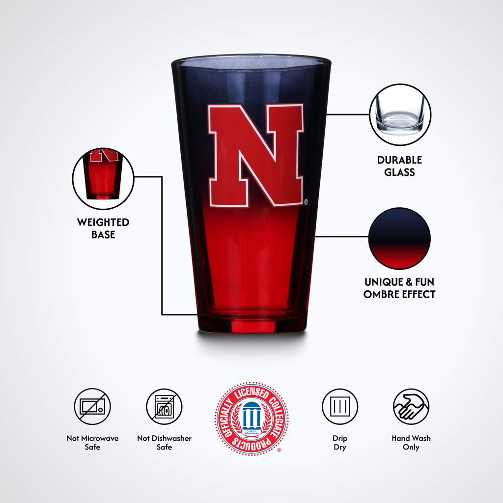 2-Pack Ombre Pint Glasses I |  University Of Nebraska, Lincoln