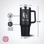 40oz Black Tumbler Lazer Engraved I |  University Of Oklahoma