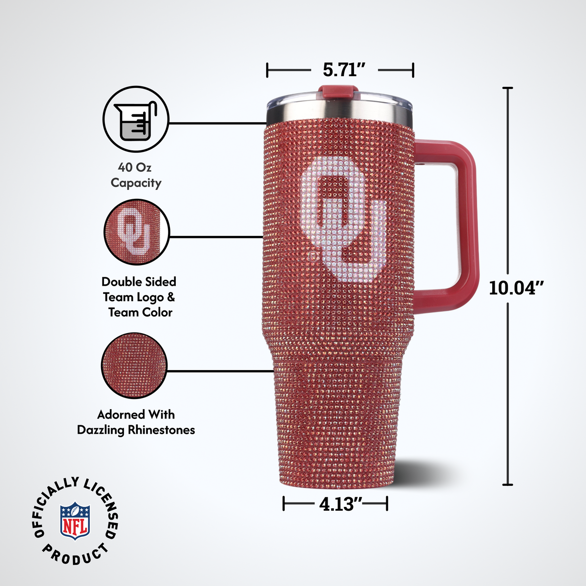40oz TC Bling Game Tumbler w/ Vintage logo I |  University Of Oklahoma