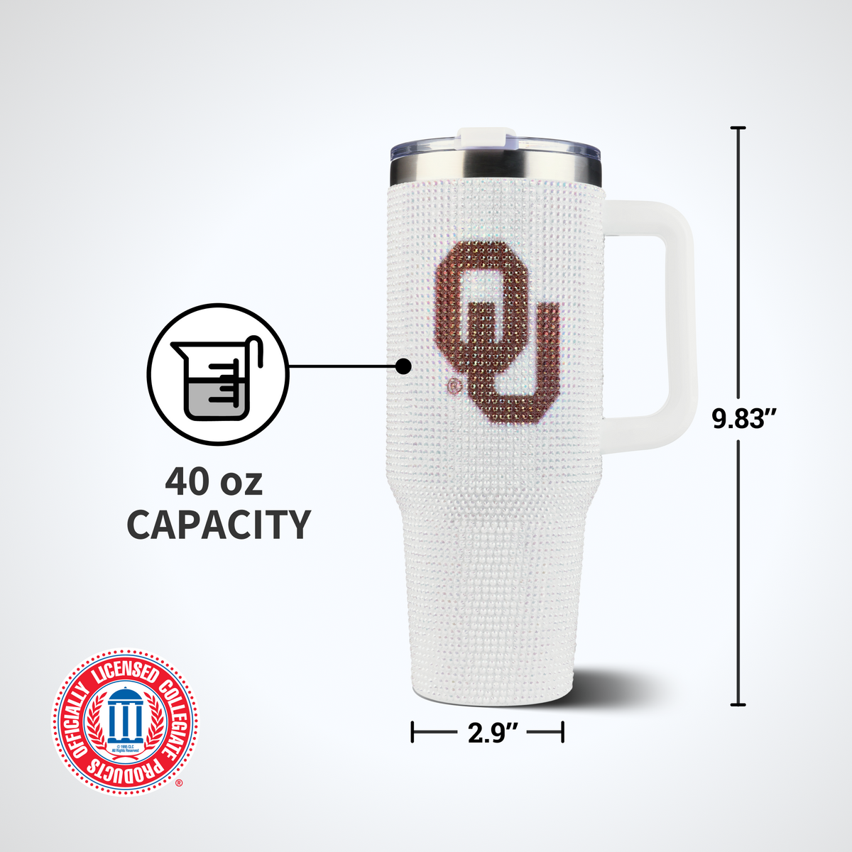 40oz Bling Colossal Tumbler | University of Oklahoma