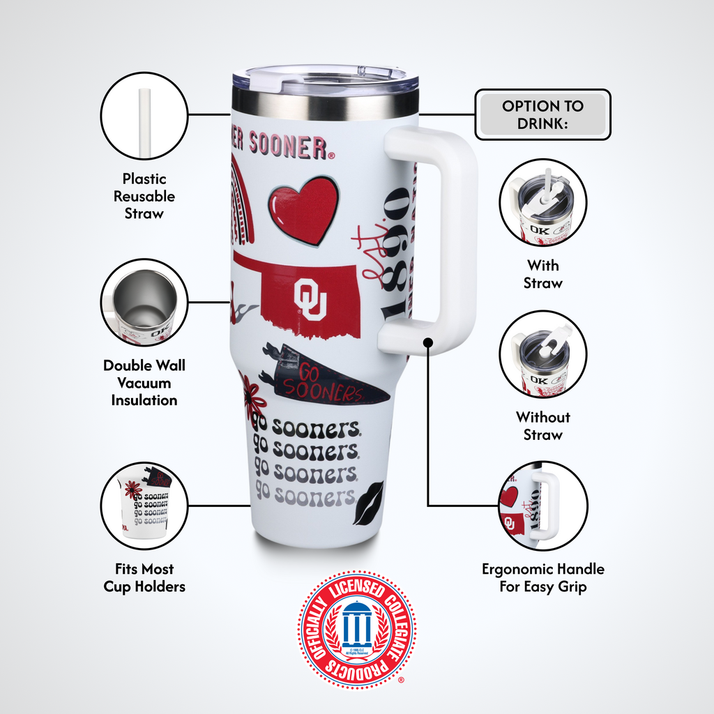 40oz Team Spirit Tumblers I |  University Of Oklahoma