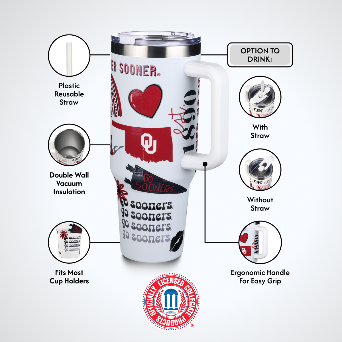 40oz Team Spirit Tumblers I |  University Of Oklahoma