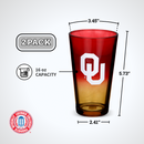 2-Pack Ombre Pint Glasses I |  University Of Oklahoma