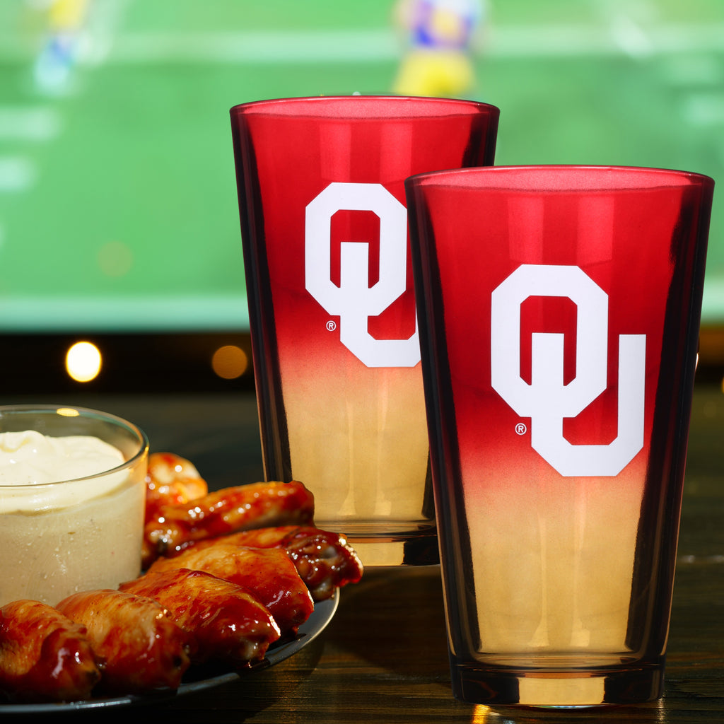 2-Pack Ombre Pint Glasses I |  University Of Oklahoma