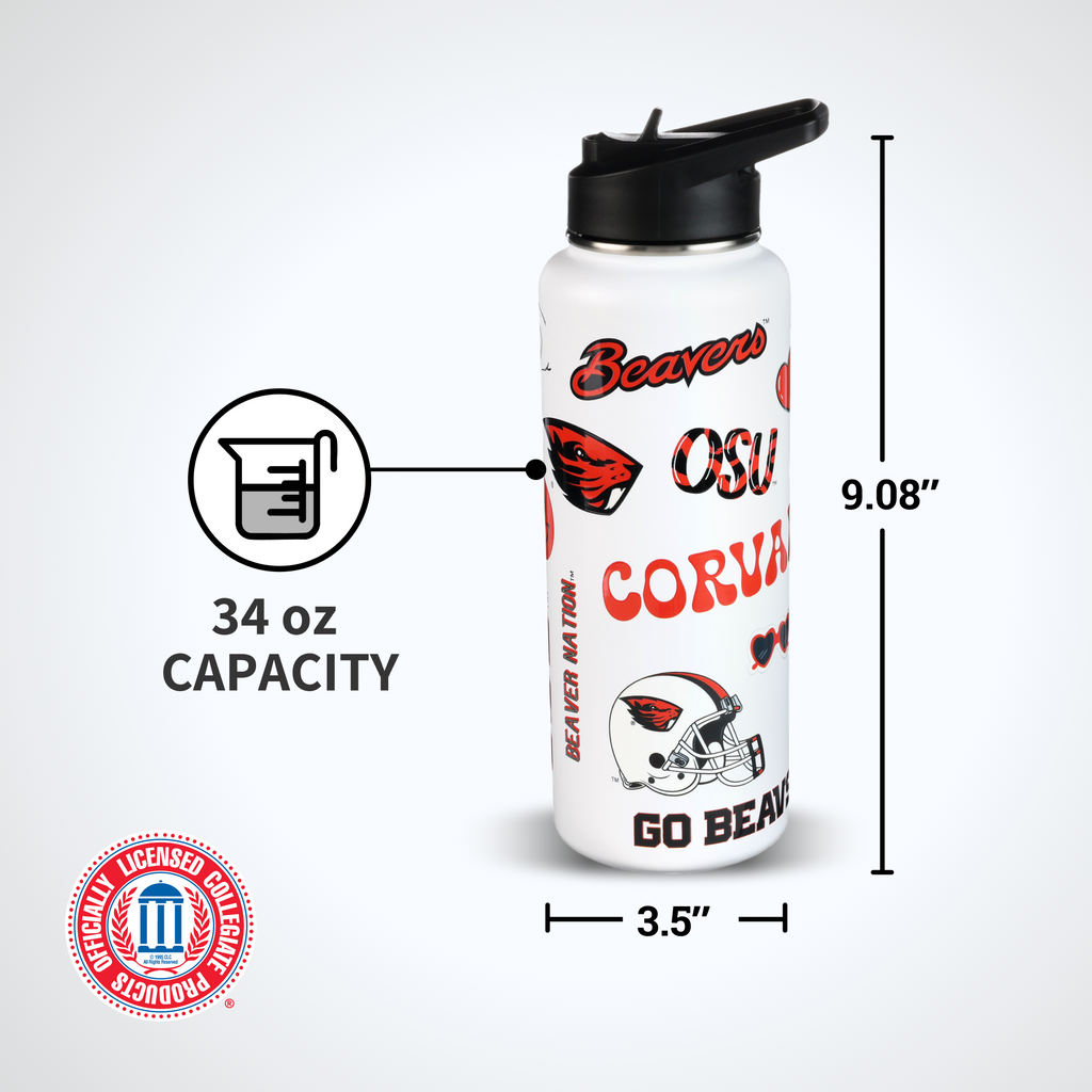 34oz Team Spirit Water Bottle I |  Oregon State University