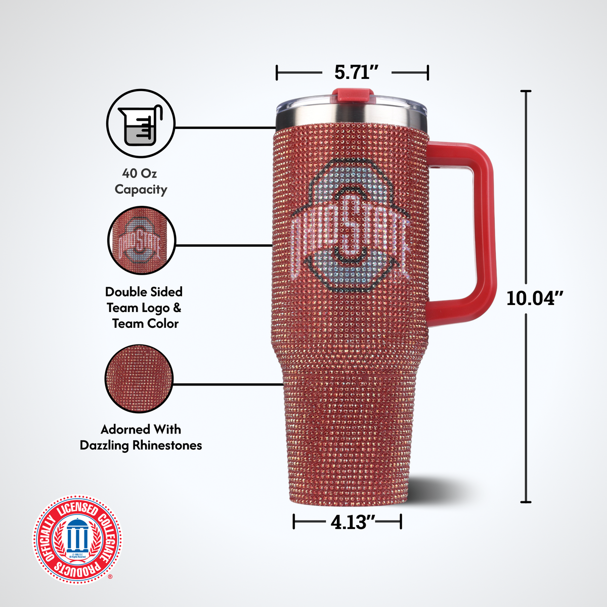 40oz TC Bling Game Tumbler w/ Vintage logo I |  Ohio State University