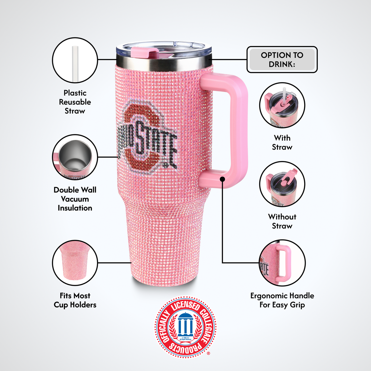 40oz Pink Bing Tumbler I |  Ohio State University
