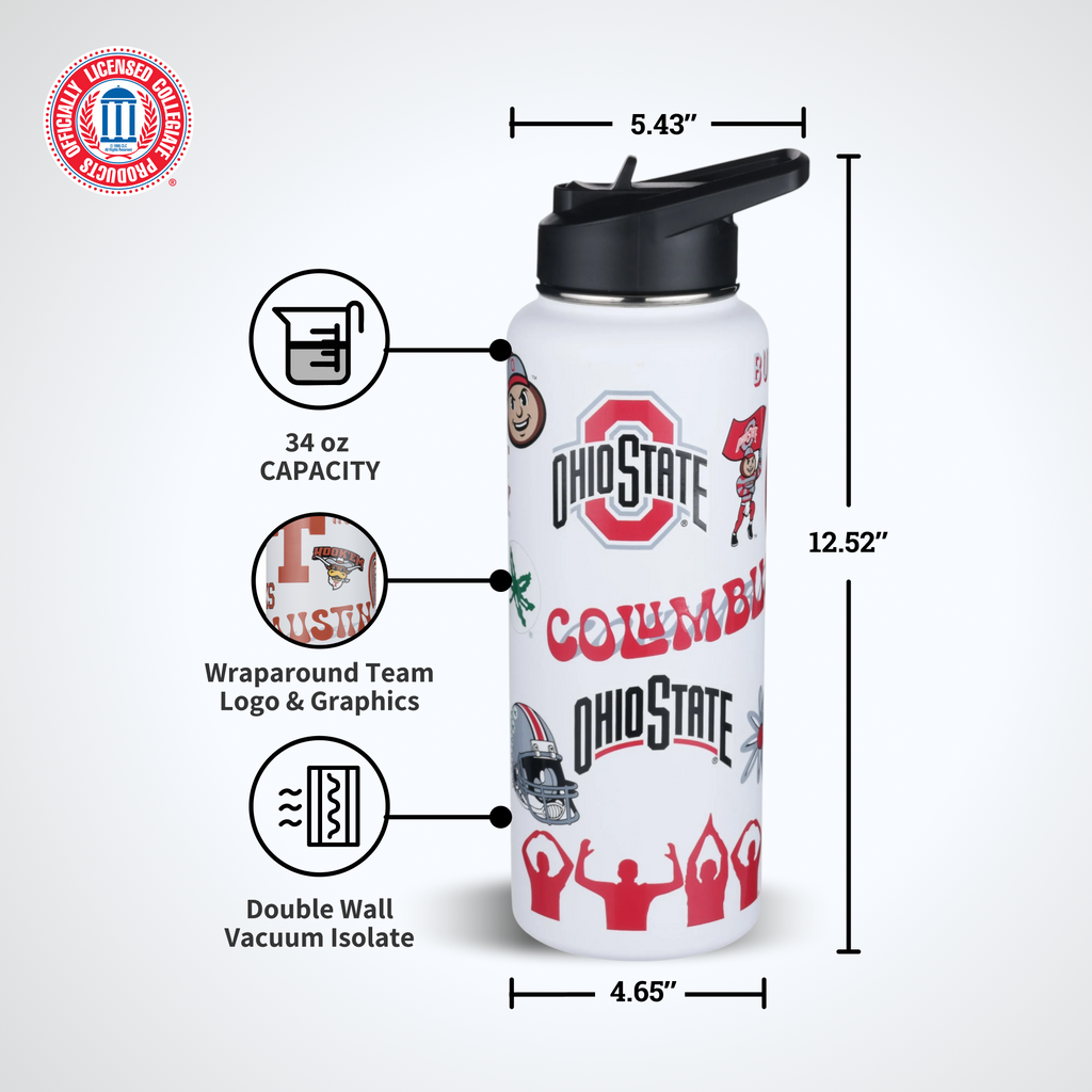 34oz Team Spirit Water Bottle I |  Ohio State University