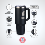 40oz Black Tumbler Lazer Engraved I |  University Of Southern California