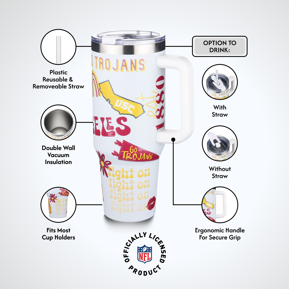 40oz Team Spirit Tumblers I |  University Of Southern California