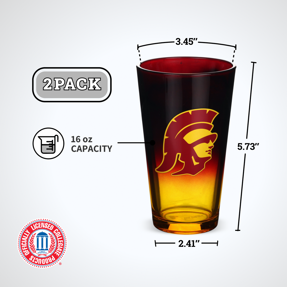 2-Pack Ombre Pint Glasses I |  University Of Southern California