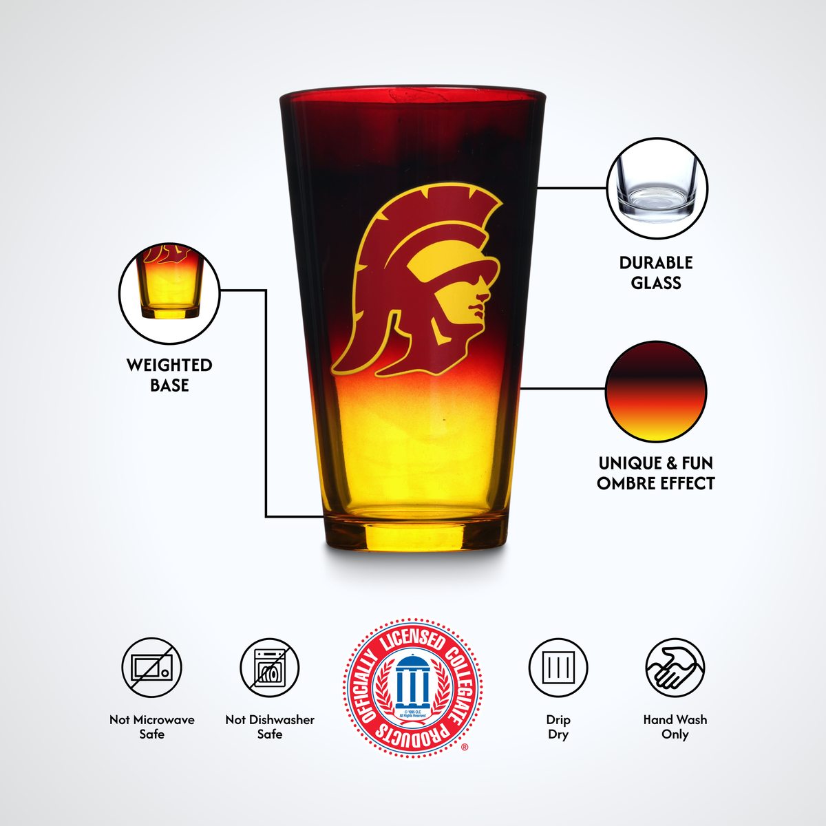 2-Pack Ombre Pint Glasses I |  University Of Southern California