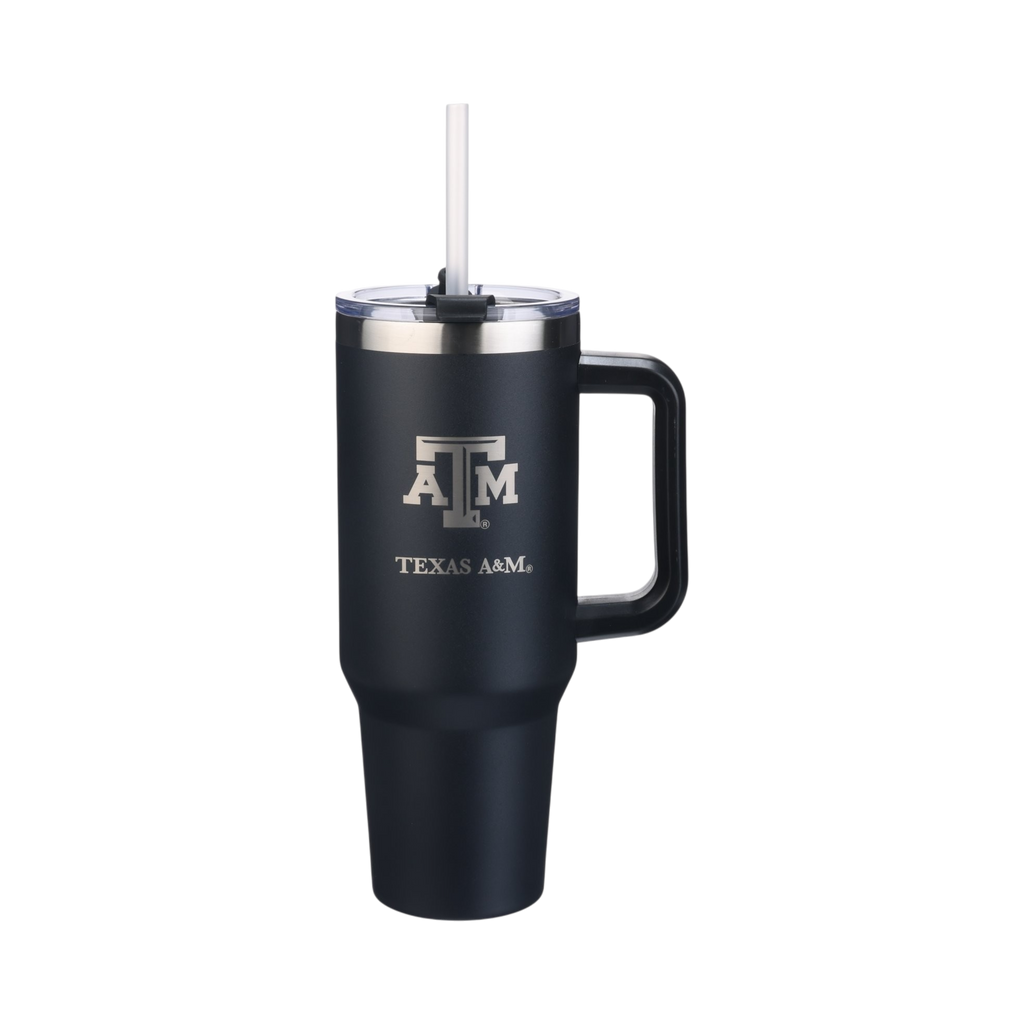 40oz Black Tumbler Lazer Engraved I |  Texas A&M University