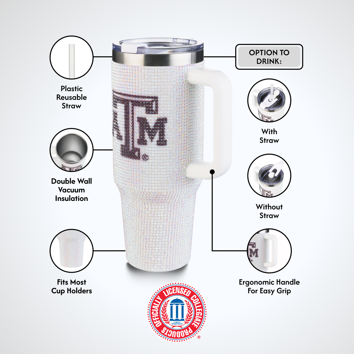 40oz Bling Colossal Tumbler | Texas A&M University